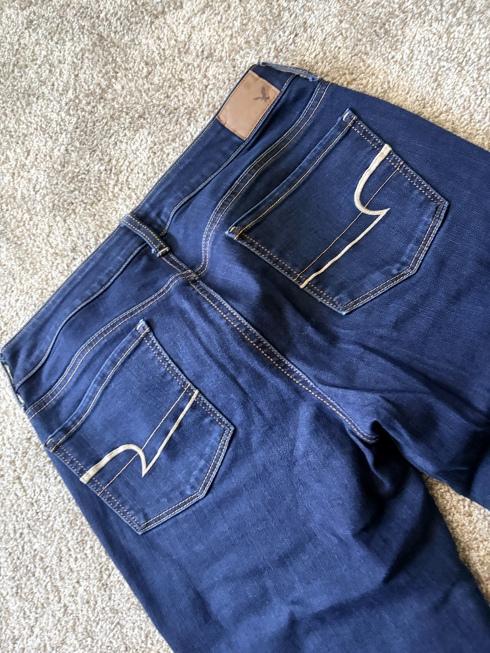American Eagle Outfitters Women's Skinny Jeans in Dark Blue, 10 Long